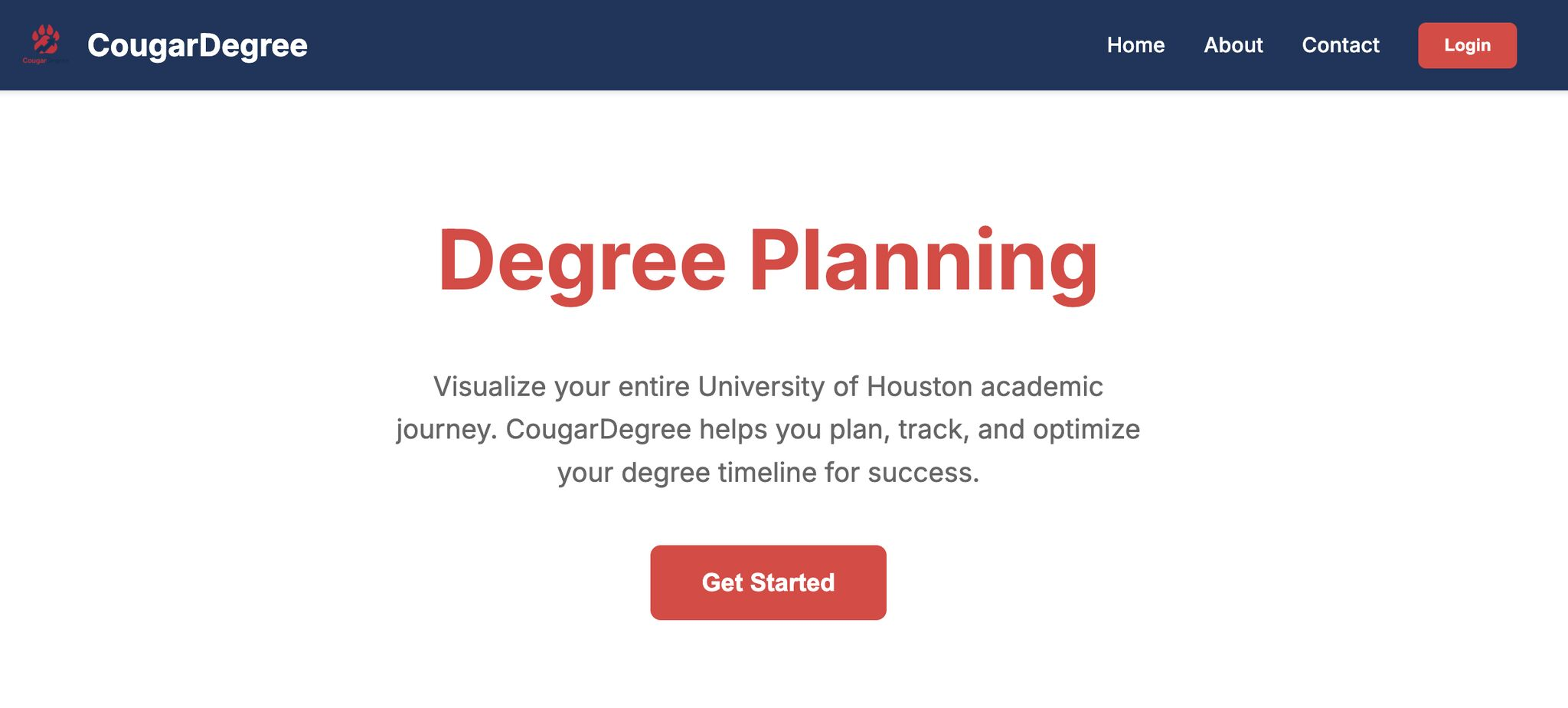 CougarDegree degree planning homepage
